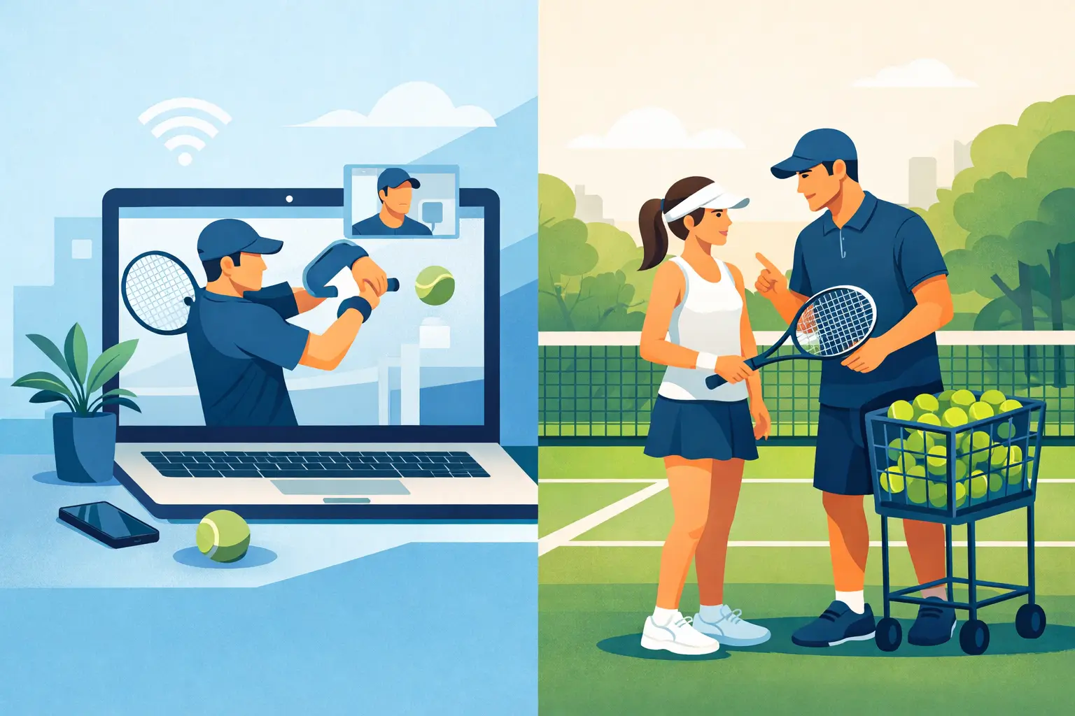 Online Tennis Coaching vs In Person