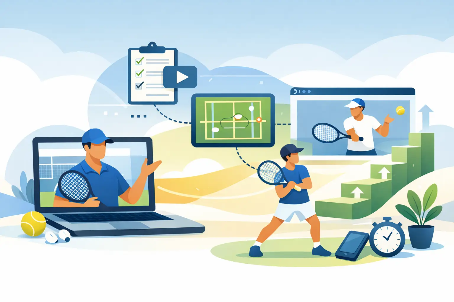 Online Tennis Lesson Structure Step by Step