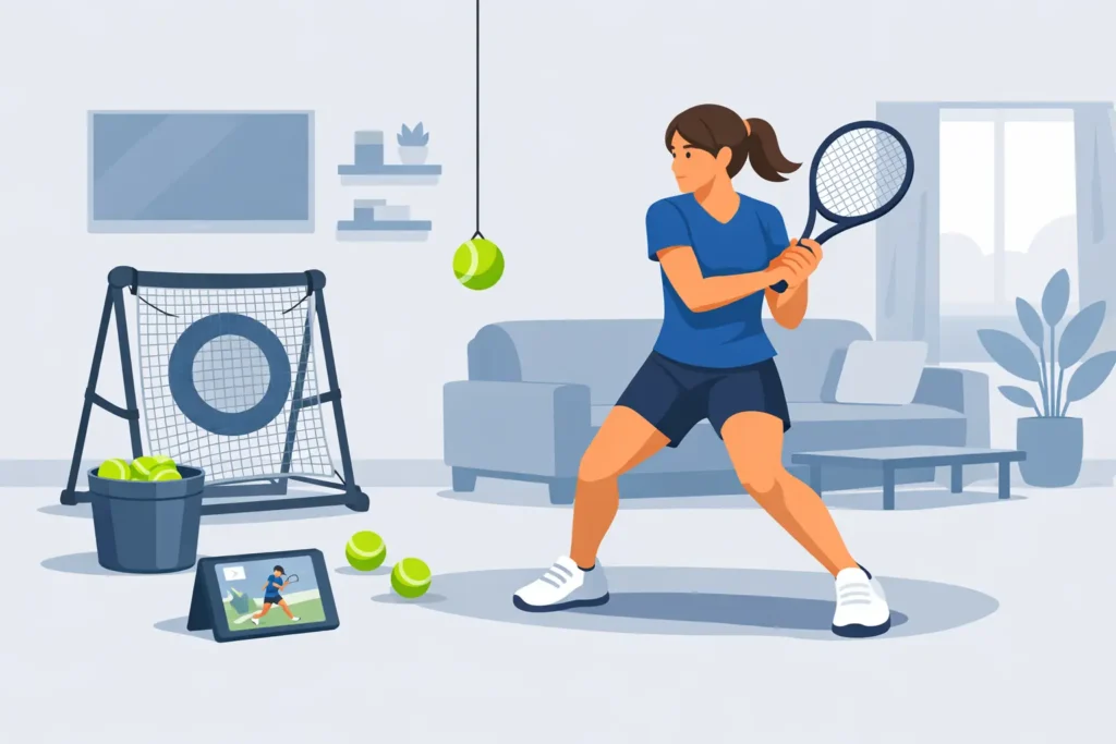 Two Handed Backhand Timing Drill at Home